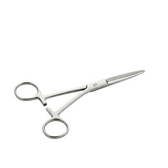 Surgical hemostat forceps isolated on transparent background