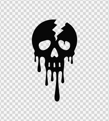 Cracked skull vector with dripping design – bold and gritty for horror or punk themes.