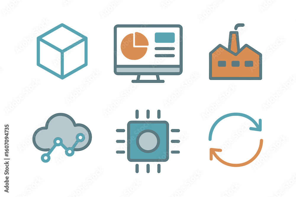 Poster visual representation of digital transformation concepts in business, showcasing data analysis and t