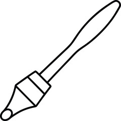 paintbrush icon line art vector illustration on transparent background	
