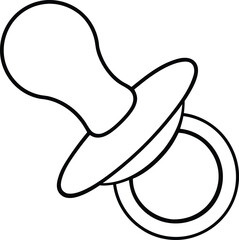 pacifier icon line art vector illustration on transparent background	
