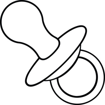 pacifier icon line art vector illustration on transparent background	
