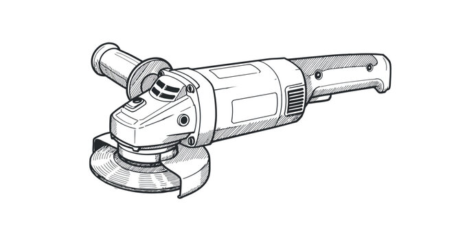 black and white angle grinder tool clip art preview