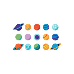  different planet with rings set