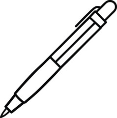 pen icon line art vector illustration on transparent background	
