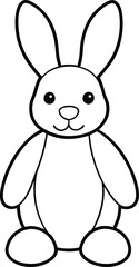 plush bunny icon line art vector illustration on transparent background	
