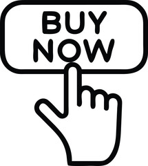 Obraz premium Hand finger pressing buy now button icon pushing touching