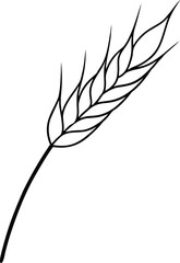 wheat stalk icon line art vector illustration on transparent background	
