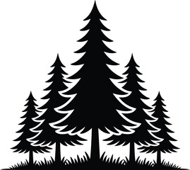 Obraz premium Forest Silhouette: A Stunning Representation of Outdoor Beauty 