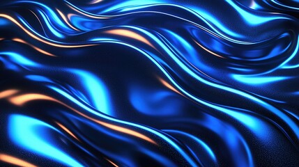 Obraz premium Blue Black Gradient Sound Wave Background, Molecular Light Line Texture, Seamless Music Theme Digital Backdrop 