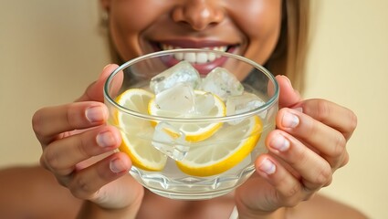 woman drinking orange juice