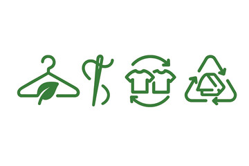 Eco-friendly fashion symbols promoting sustainable clothing and recycling practices in the apparel industry