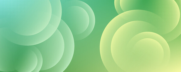 Template banner with green gradient color