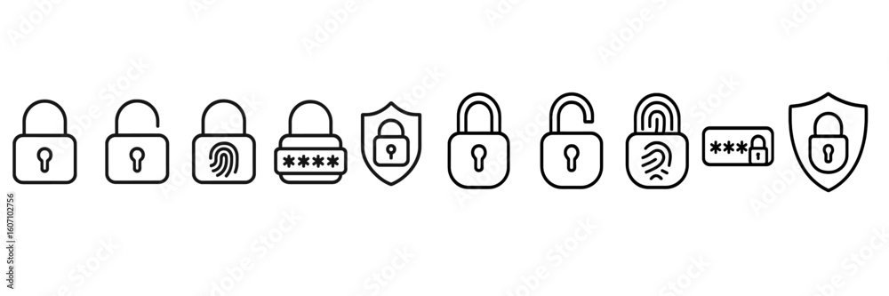 Poster different types of security locks and methods for protecting personal belongings and data