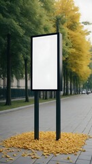 Blank Billboard on Autumn Street
