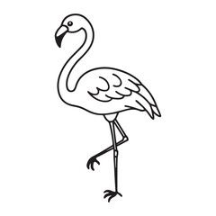 Fototapeta premium A drawing of a flamingo line art illustration