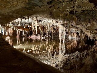 Luray caverns dream mirror lake, a natural formation of millions of years of water's interaction...