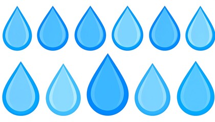 Set of water drops