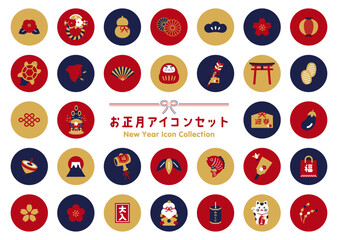 お正月丸アイコンセット