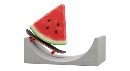 Watermelon slice skateboard ramp image