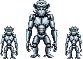 Cybernetic Gorilla Warrior – Futuristic Robotic Ape