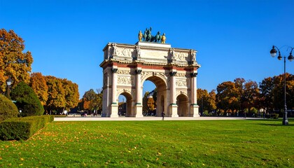 Obraz premium Parisian triumphal arch, autumn colors