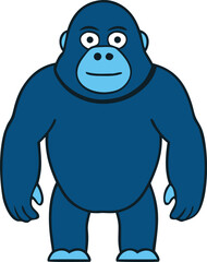 gorilla full body clipart vector