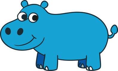 hippopotamus full body clipart vector