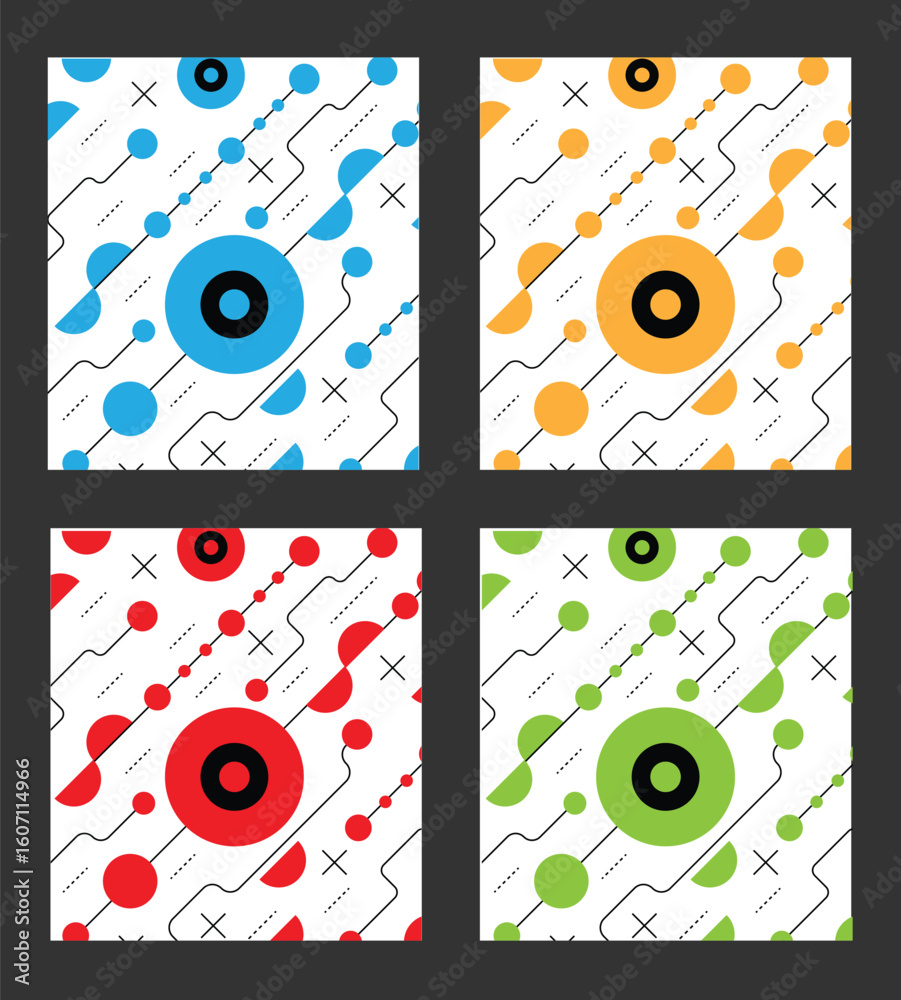 Poster Line Art Figures and Shapes Hi Tech Technology and Connection Modern Background. Graphic design elements and resources vector art