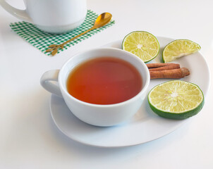 cup of hot lime tea