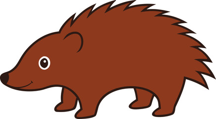 porcupine full body clipart vector