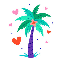 vector illustration of a tropical island