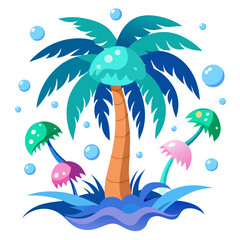 vector illustration of a tropical island