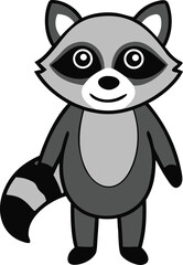 raccoon full body clipart vector