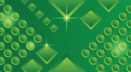 Modern Circles and Squares with Shine Abstract Background in Green. Graphic design elements and resources vector art