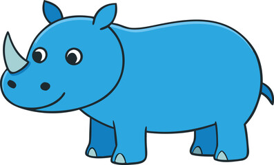 rhinoceros full body clipart vector