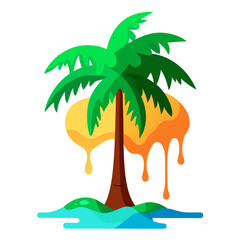 tropical island with palm trees