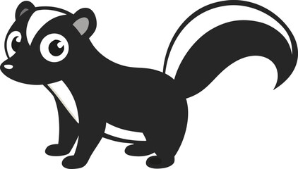 skunk full body clipart vector