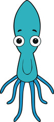 squid full body clipart vector