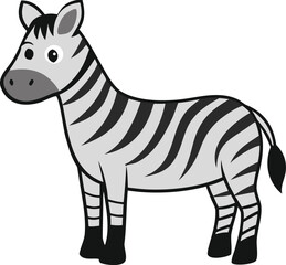 zebra full body clipart vector