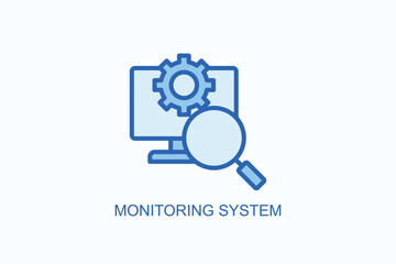 Monitoring System Icon Or Logo Isolated Vector Illustration