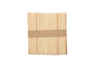 Set of wooden sticks isolated on white background