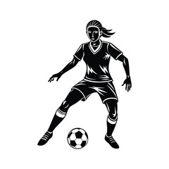 Naklejka premium female soccer vector silhouette Graphic - Girls