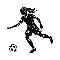 female soccer vector silhouette Graphic - Girls
