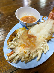 Fresh Grilled Lobster with Dipping Sauce on a Plate
