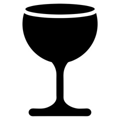 Wine Glass Silhouette Vector Icon