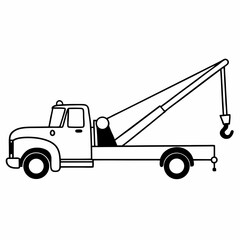 Tow Truck Silhouette Vector Illustration