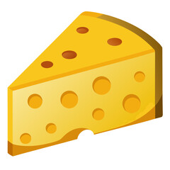 Cartoon Cheese Slice Vector Illustration