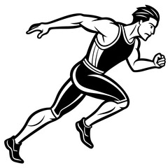 Sprinter Runner Silhouette – Athletic Man Vector Illustration