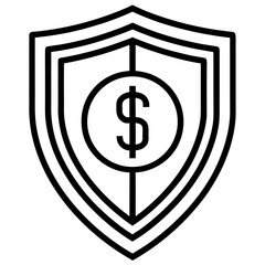  Money Shield Icon – Financial Security Vector Symbol